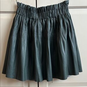 7 For All Mankind Dark Green faux leather Mini Skirt